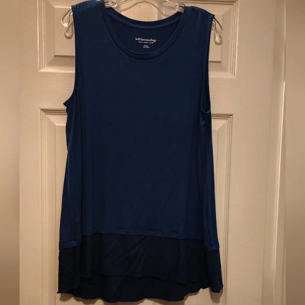 Soft Surroundings Eden Tiered Tunic Tank • High-Low Hem • Relaxed Fit • XLarge - Picture 2 of 8